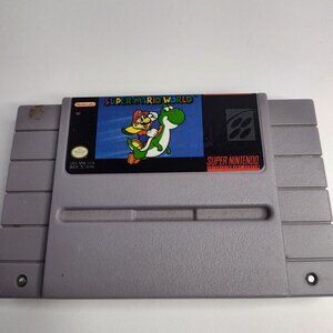 Super Mario World Authentic SNES Super Nintendo Game Beautiful Label Tested